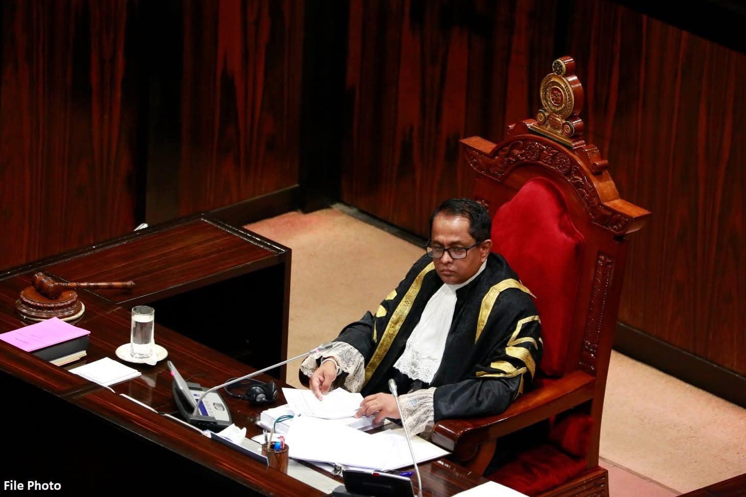කථානායක ජගත් වික්‍රමරත්නට එරෙහිව විශ්වාසභංග යෝජනාව අද පාර්ලිමේන්තුවට