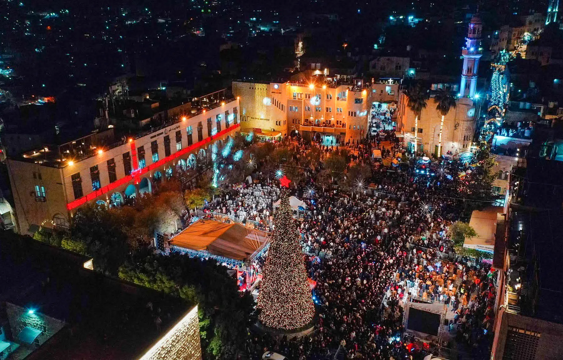 Bethlehem’s Christmas Tree Shines Again After Two Years