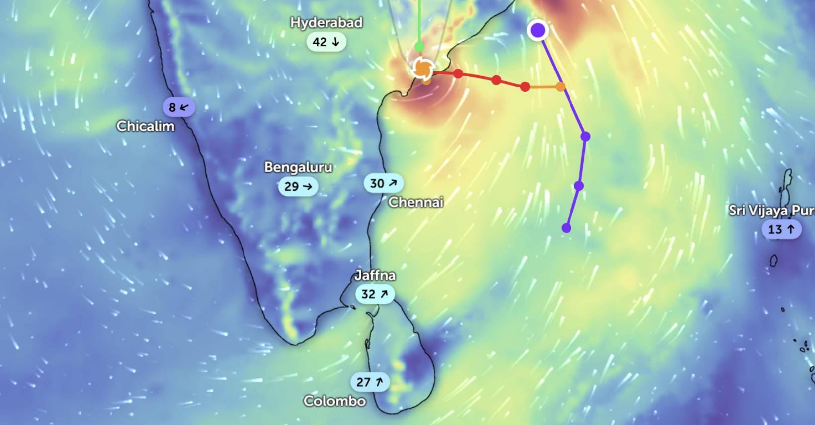 ඔර්නබ් ඉන්දියාවේ ආන්ද්ර ප්රදේශ් හරහා ගොඩබිමට – ශ්රී ලංකාවට වූ බලපෑම අඩුවේ